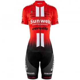 Tenue Maillot + Cuissard à Bretelles 2019 Team Sunweb Femme N001